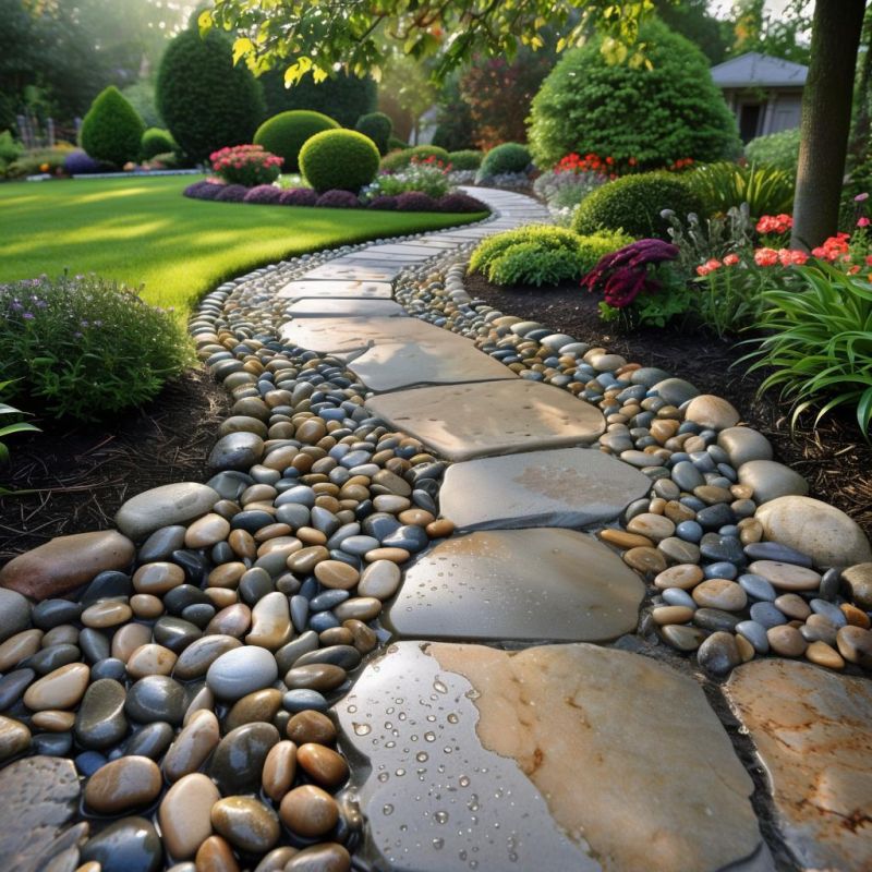 Как создать красивую садовую дорожку из речной гальки: пошаговое руководство