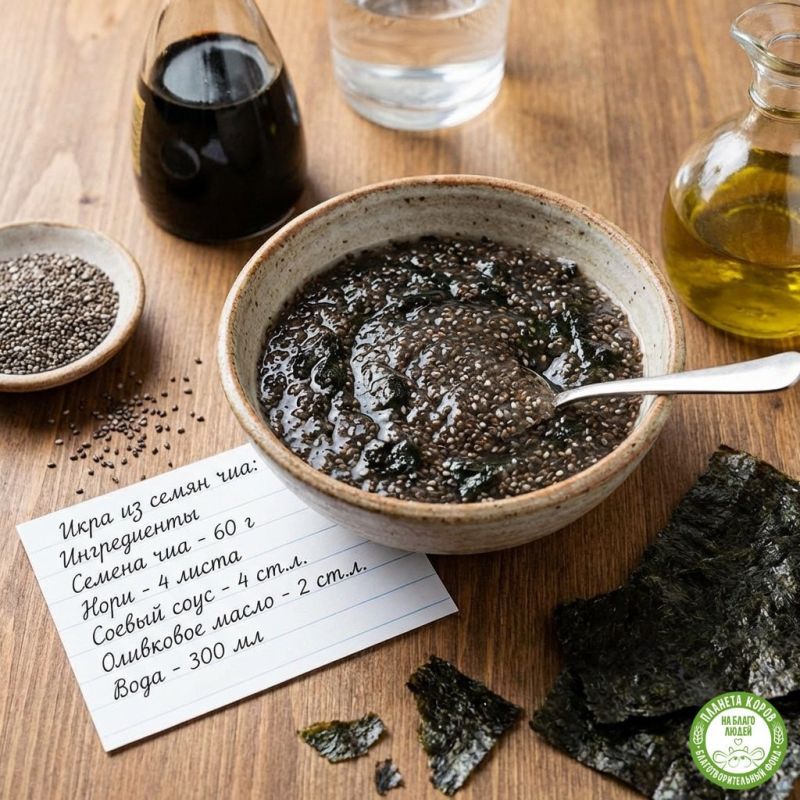 Икра из семян чиа с нори: простая заготовка к завтраку