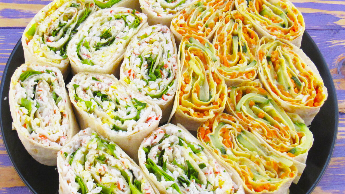 Простые и Вкусные Рулеты из Лаваша на Праздничный Стол