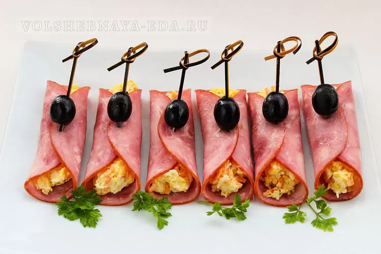 Необычные рулетики из ветчины: изысканная закуска для любого стола