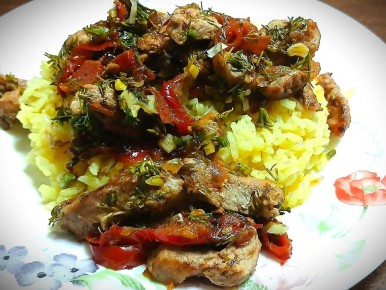 Необычно вкусная свиная вырезка с овощами на сковороде