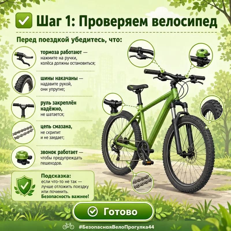 Готовы к велопрогулке с ребёнком? Проверьте всё по чеклисту! Готовы к велопрогулке с ребёнком? Проверьте всё по чеклисту!