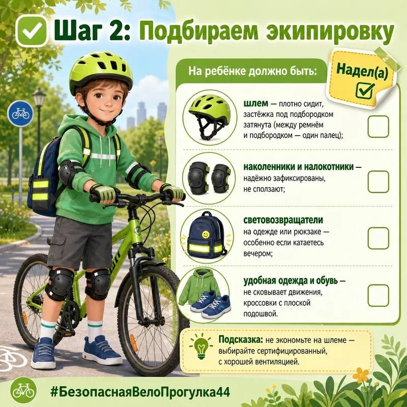 Готовы к велопрогулке с ребёнком? Проверьте всё по чеклисту! Готовы к велопрогулке с ребёнком? Проверьте всё по чеклисту!