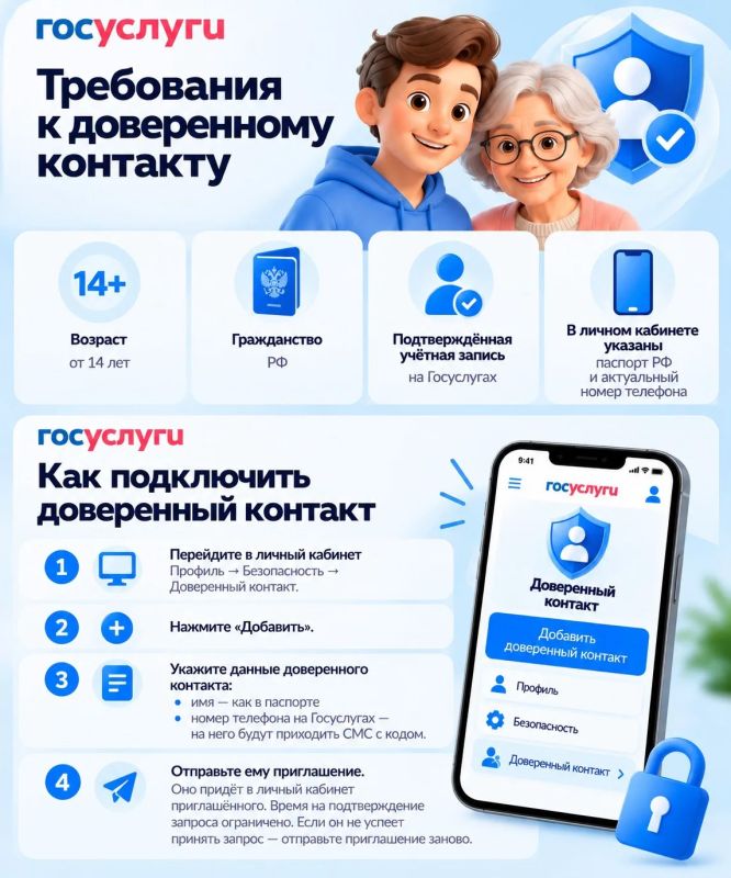 «Доверенный контакт» защитит аккаунт на Госуслугах «Доверенный контакт» защитит аккаунт на Госуслугах